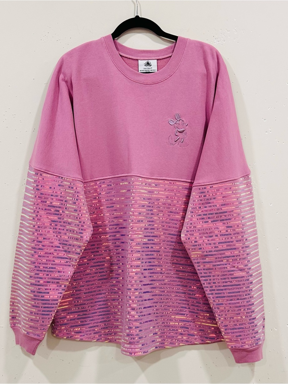 Disneyland Resort Spirit Jersey Pink EARidescent Sequins Mickey Mouse Adult XXL